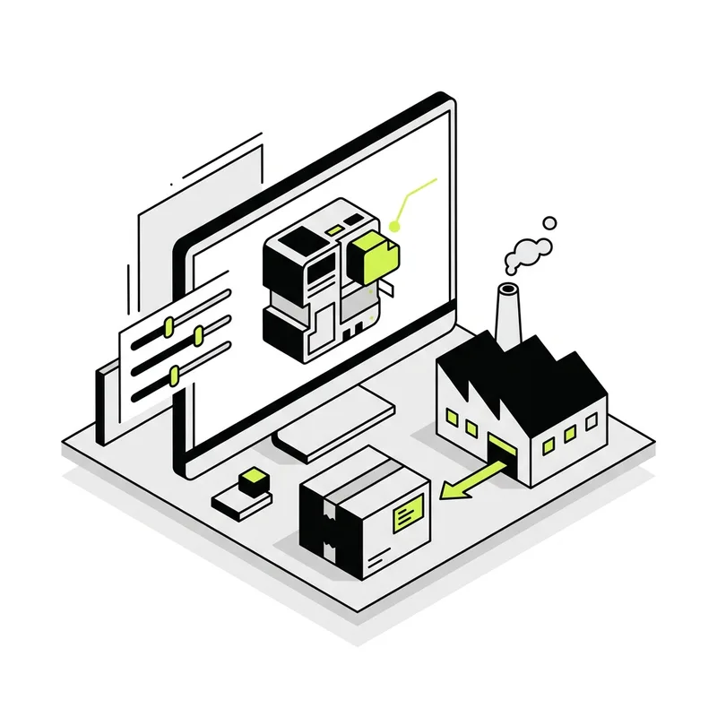 Illustration: Custom Manufacturing Commerce & 3D Configurator